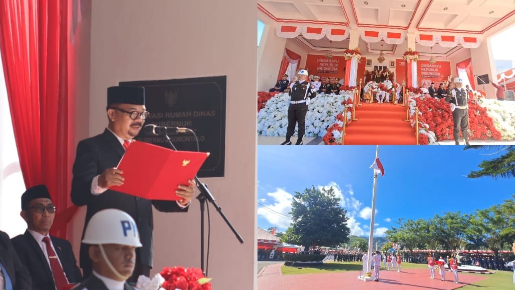 Thomas Mopili Bacakan Teks Proklamasi di Upacara HUT RI ke-80 Gorontalo