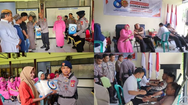 Brimob Polda Gorontalo Hadir untuk Masyarakat, Gelar Bakti Sosial dan Donor Darah