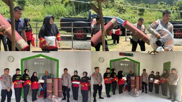 Bhayangkari Satbrimobda Gorontalo Salurkan Bantuan Perlengkapan Ibadah ke Musala Binaan