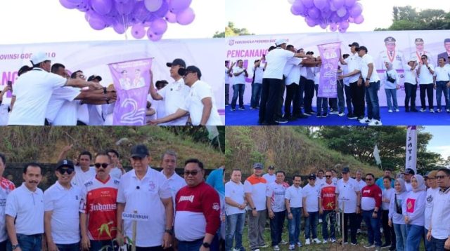 Thomas Mopili Tanam Pohon di Pencanangan HUT ke-25 Provinsi Gorontalo