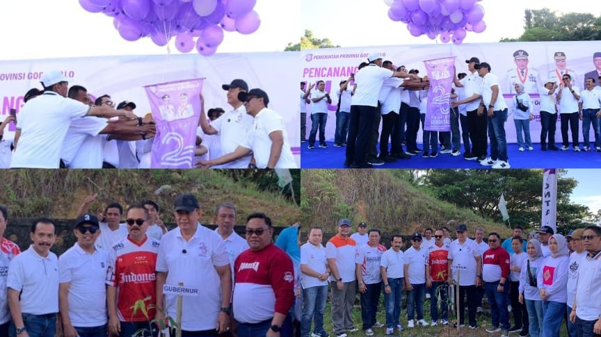 Thomas Mopili Tanam Pohon di Pencanangan HUT ke-25 Provinsi Gorontalo
