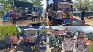 Brimob Kerahkan Mesin Pengolah Air di Tengah Lumpuhnya Pasokan Bersih Pascabanjir Biau