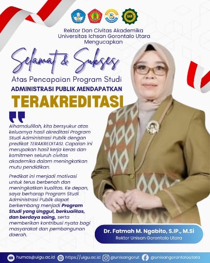 Program Studi Administrasi Publik Unisan Gorontalo Utara Raih Predikat Terakreditasi